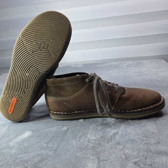 Merrell Bask Sol Mid Chukka Boot Leather Full Grain Sneaker Shoe Size 9.5 - Picture 5 of 8